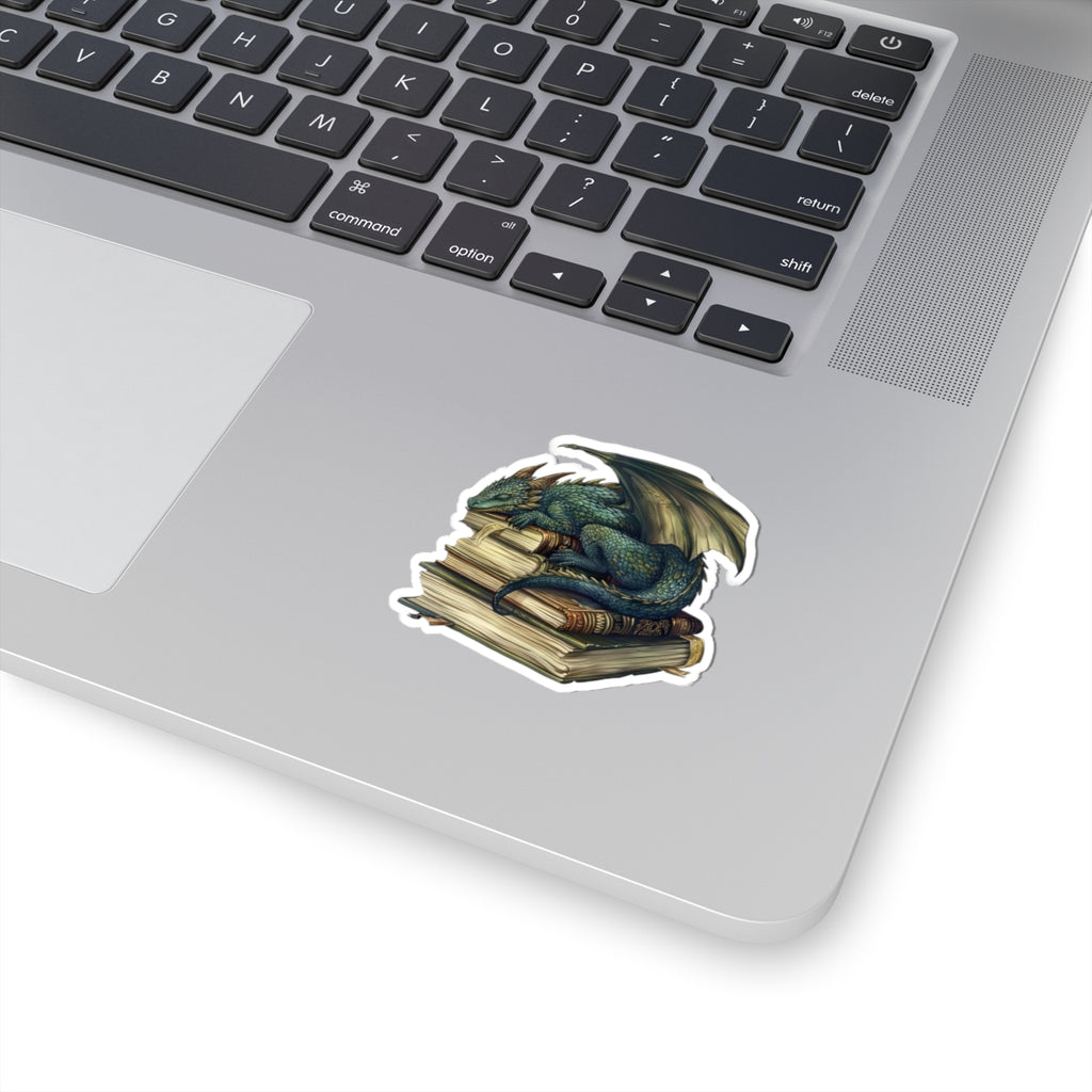 Sleeping Green Dragon sticker | Kiss-Cut Sticker, Books, Fantasy, Librarian