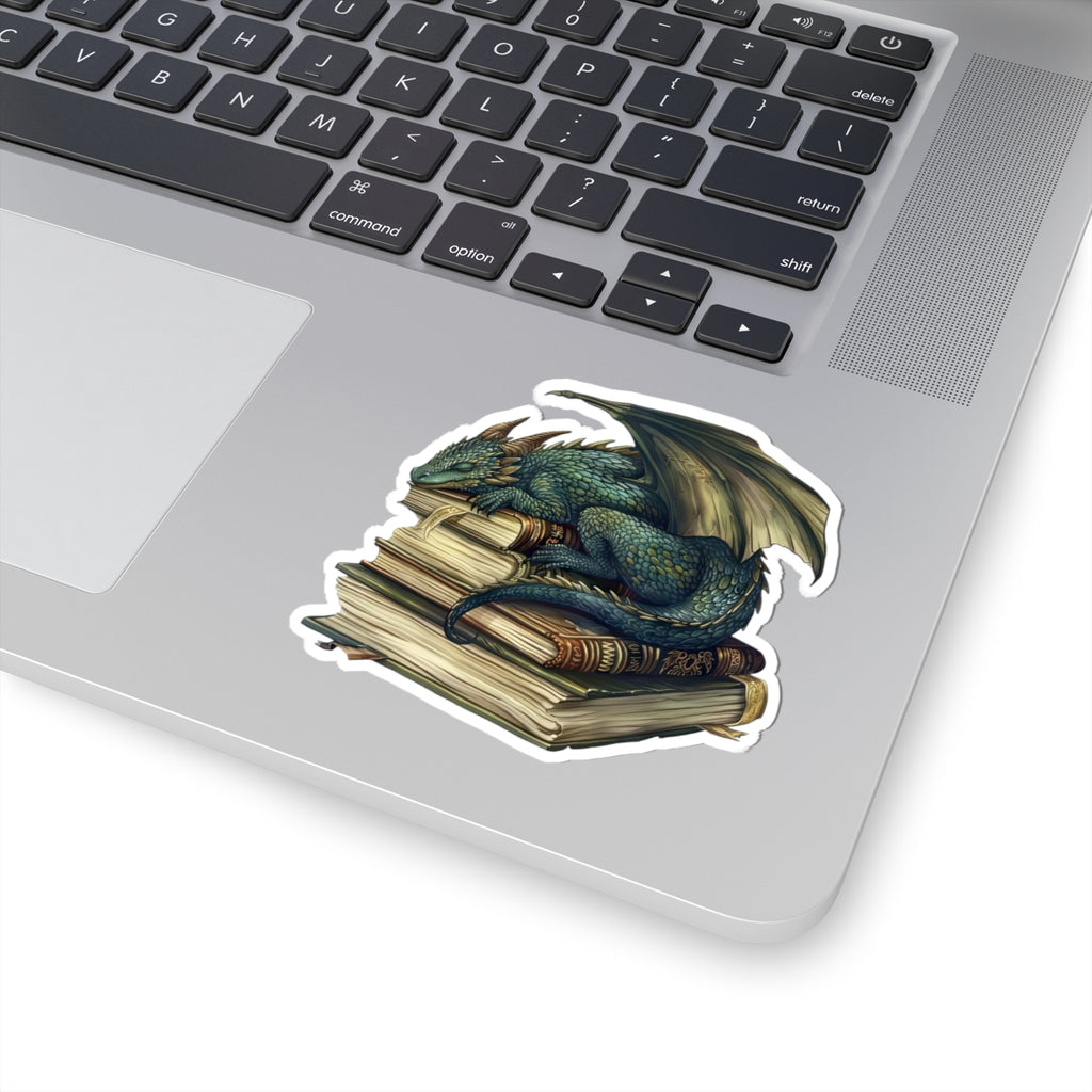 Sleeping Green Dragon sticker | Kiss-Cut Sticker, Books, Fantasy, Librarian