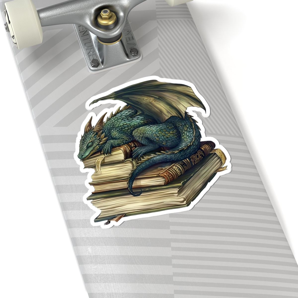 Sleeping Green Dragon sticker | Kiss-Cut Sticker, Books, Fantasy, Librarian